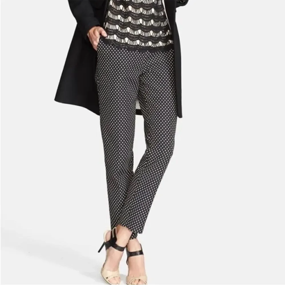 Kate Spade Margaux Cafe Dot Cropped Polka Dot Design Textured Pockets Pants